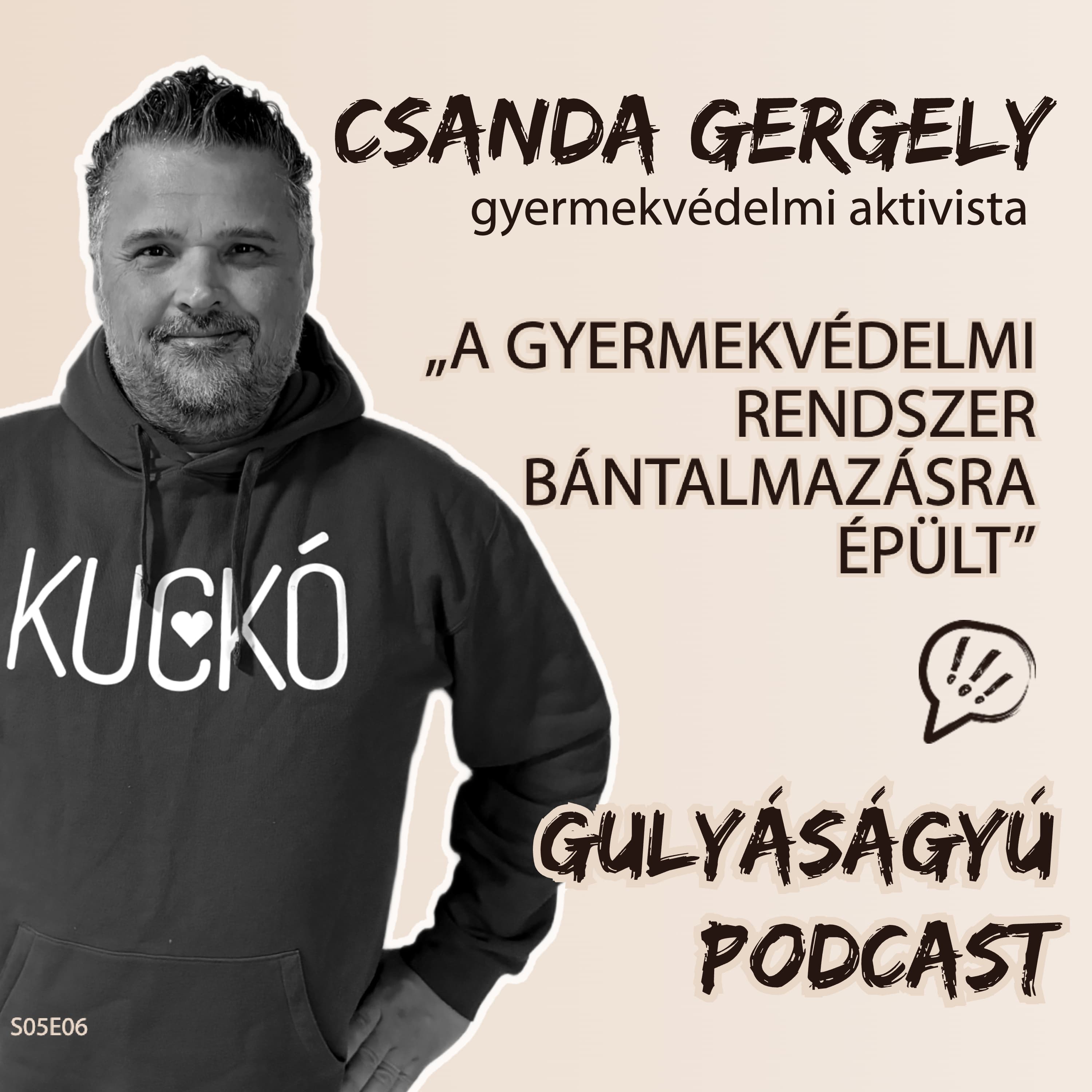 „A gyermekvédelmi rendszer bántalmazásra épült” – Csanda Gergely, gyermekvédelmi aktivista (Gulyáságyú podcast S05E06)