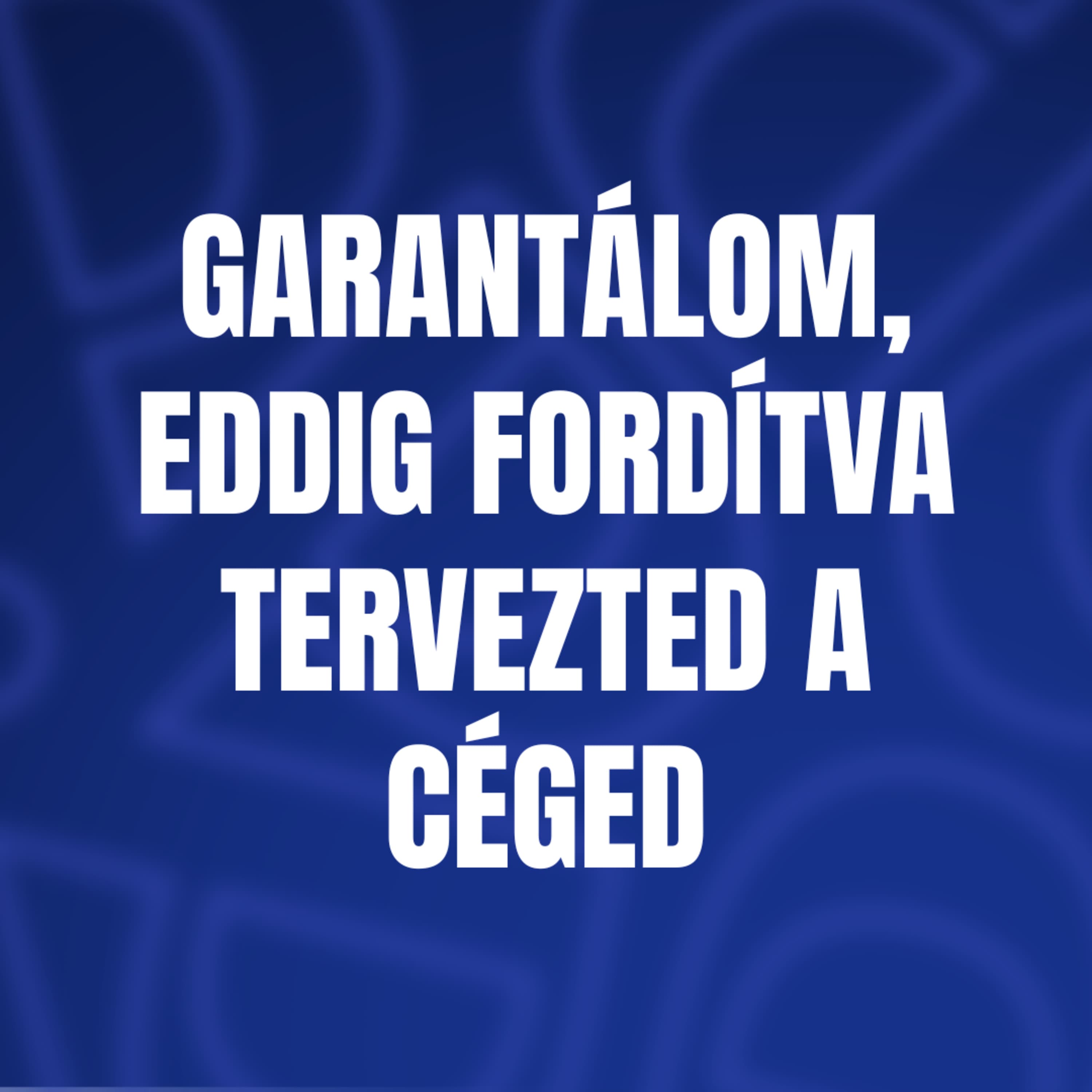 Garantálom, eddig fordítva tervezted a céged