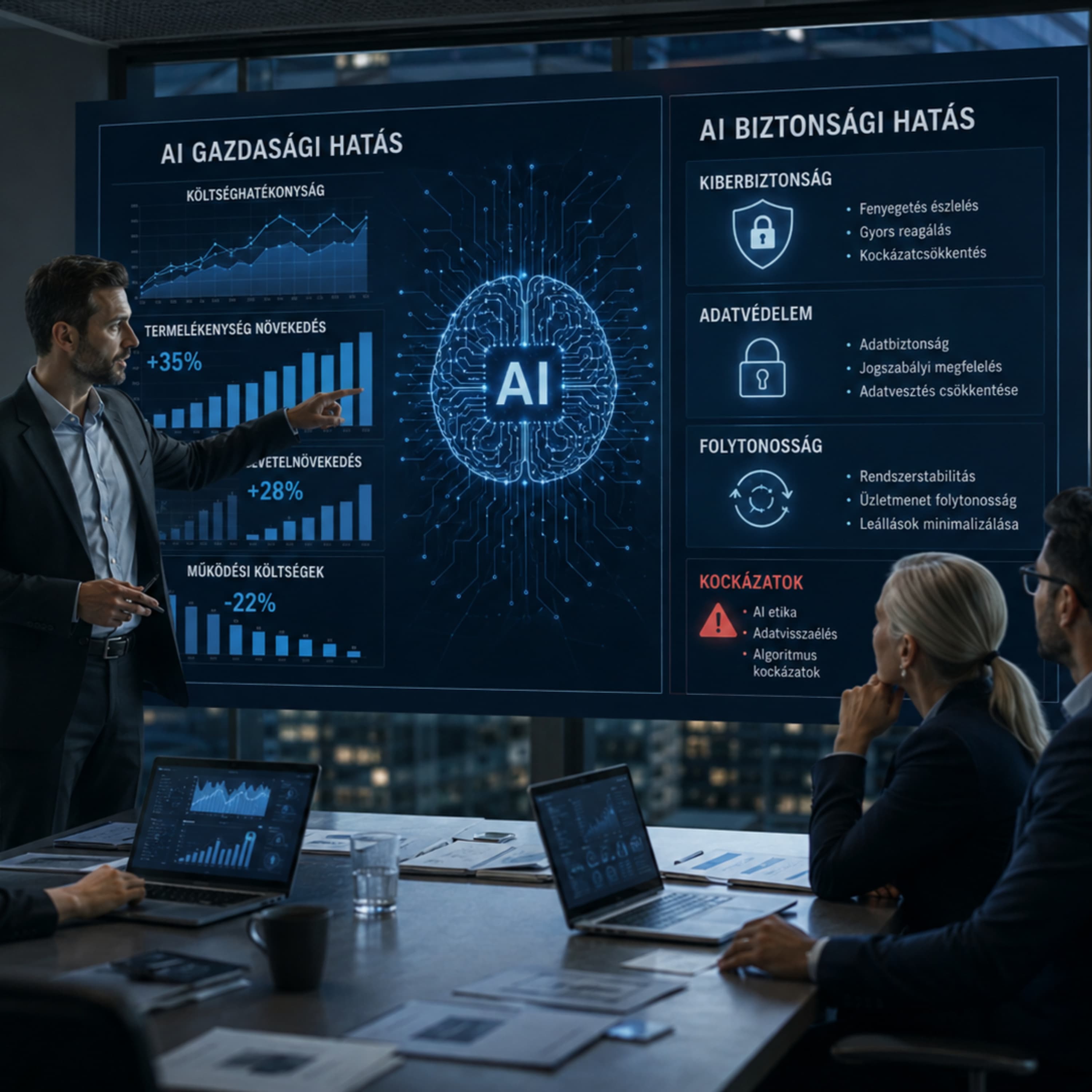 A mesterséges intelligencia gazdasági és biztonsági hatása a vállalatok működésére